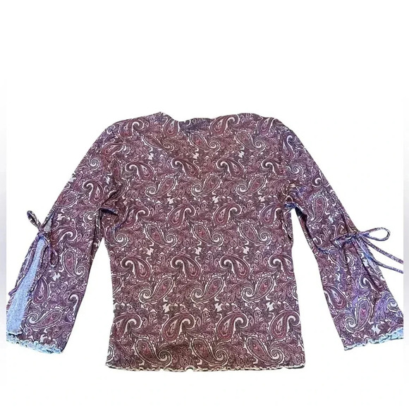 Vintage No Boundaries Baby Doll Bell Sleeve Top Size 11/13 Y2K FAIRYCORE PAISLEY - Picture 6 of 6
